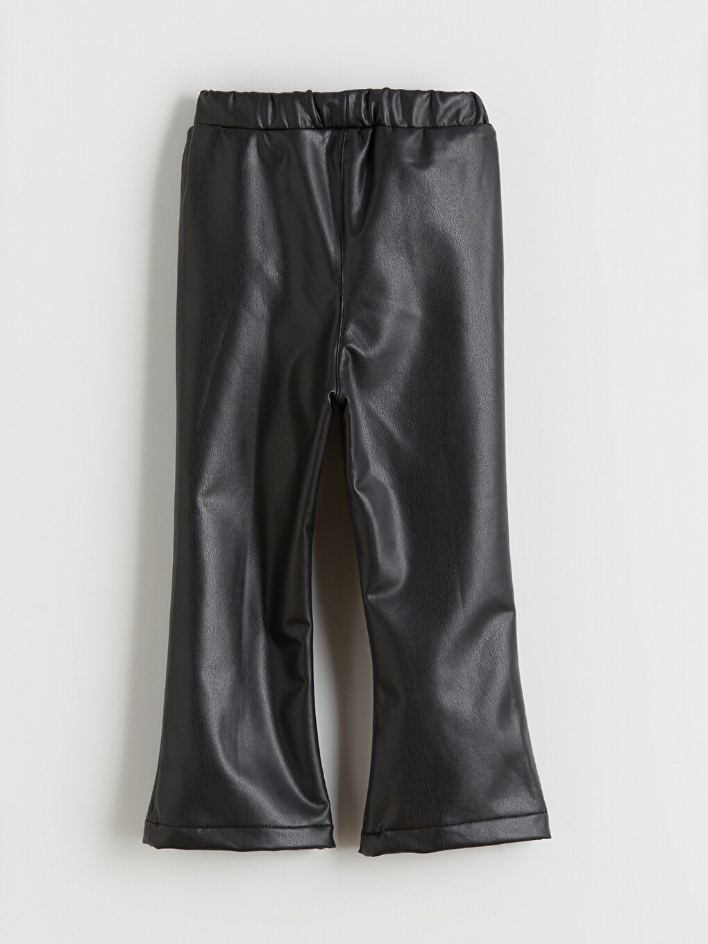 Girls' Faux Leather Trousers with Elasticated Waist-2