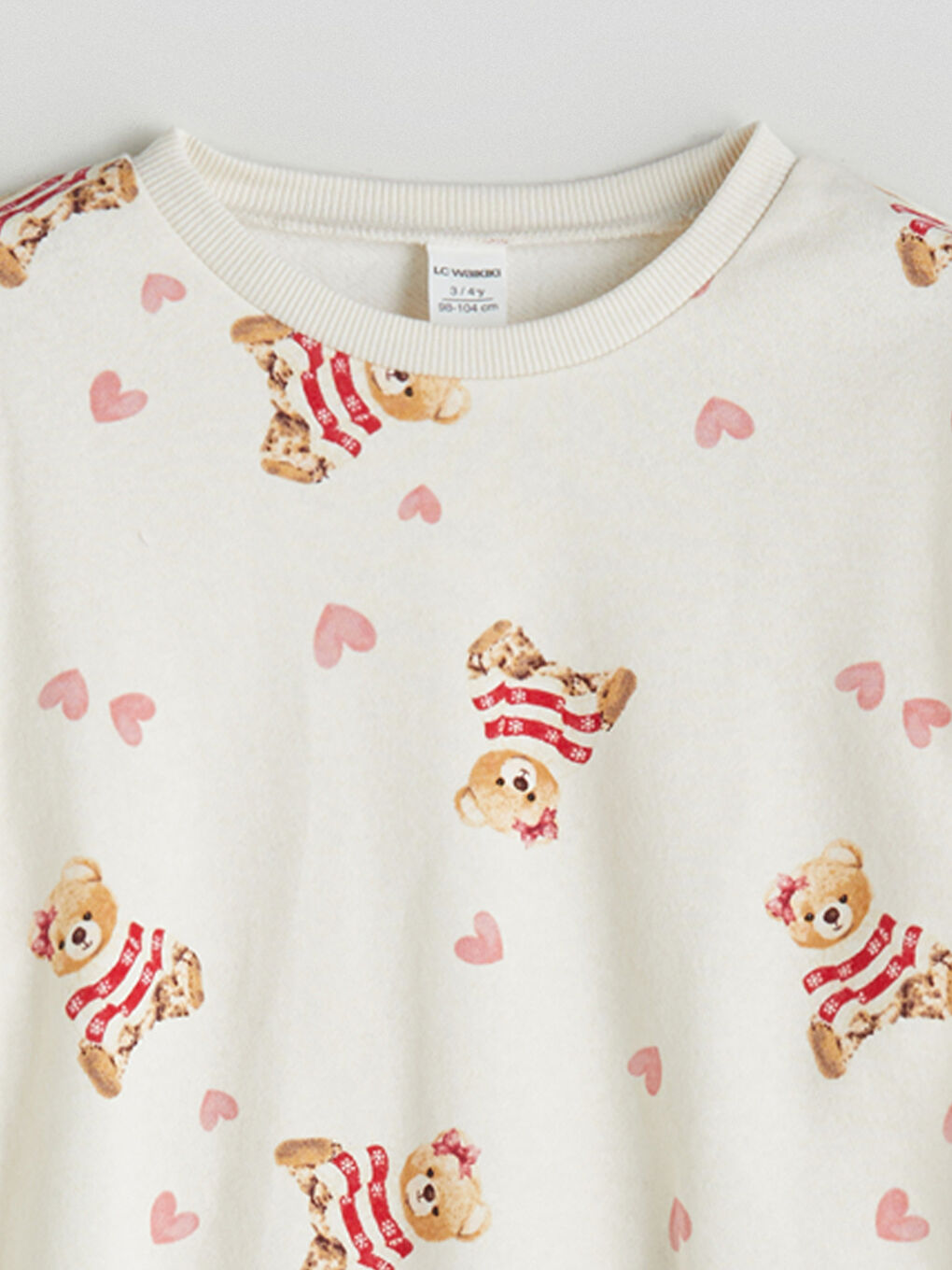 Crew Neck Printed Girls' Thick Sweatshirt-1