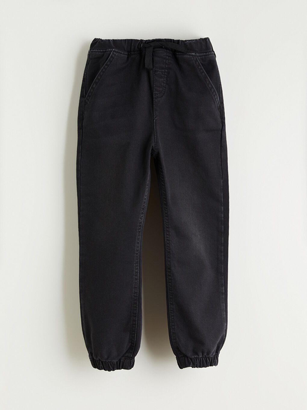 Siyah Beli Lastikli Erkek Çocuk Jogger Jean Pantolon