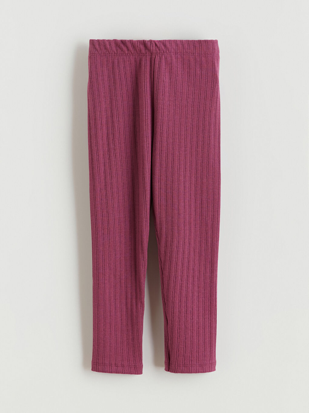 Mürdüm Beli Lastikli Basic Kız Çocuk Tayt-1