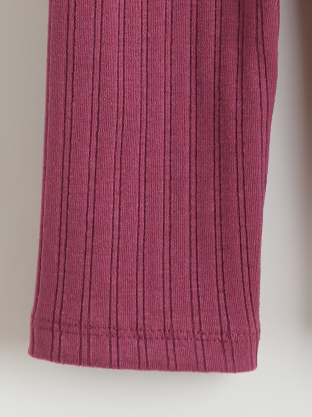 Mürdüm Beli Lastikli Basic Kız Çocuk Tayt-2