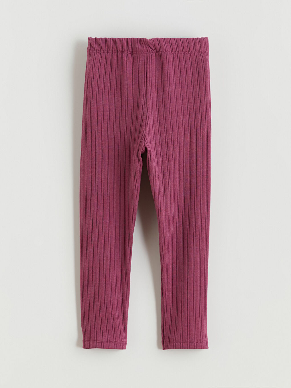 Mürdüm Beli Lastikli Basic Kız Çocuk Tayt-3