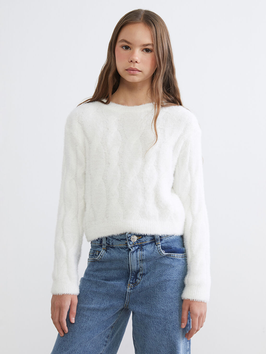 Crew Neck Girls' Sweater