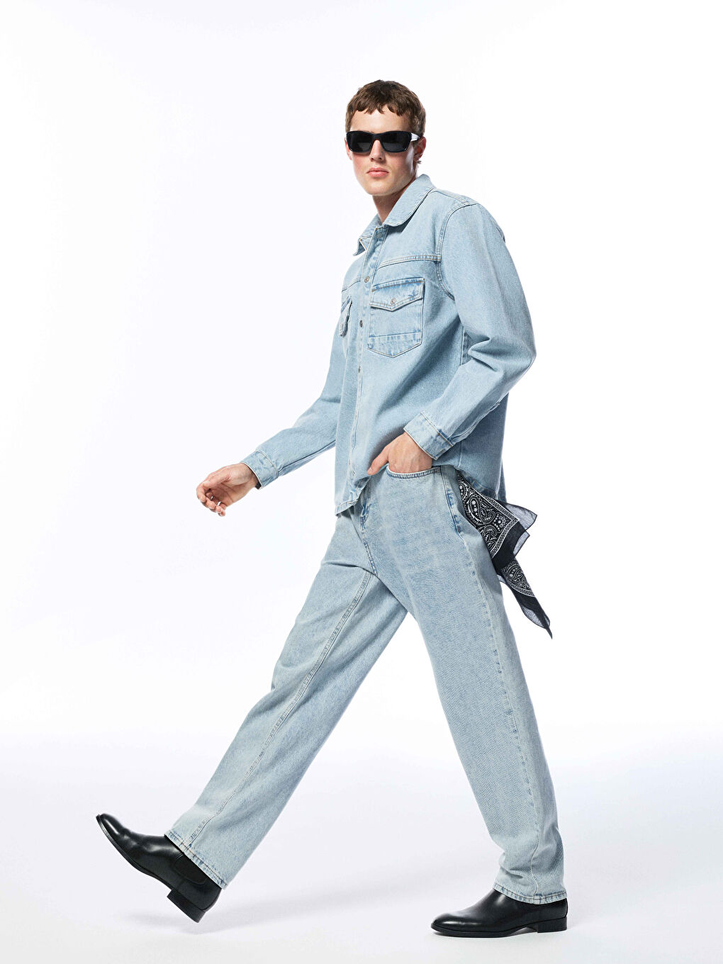 İndigo Baggy Fit Erkek Jean Pantolon-3