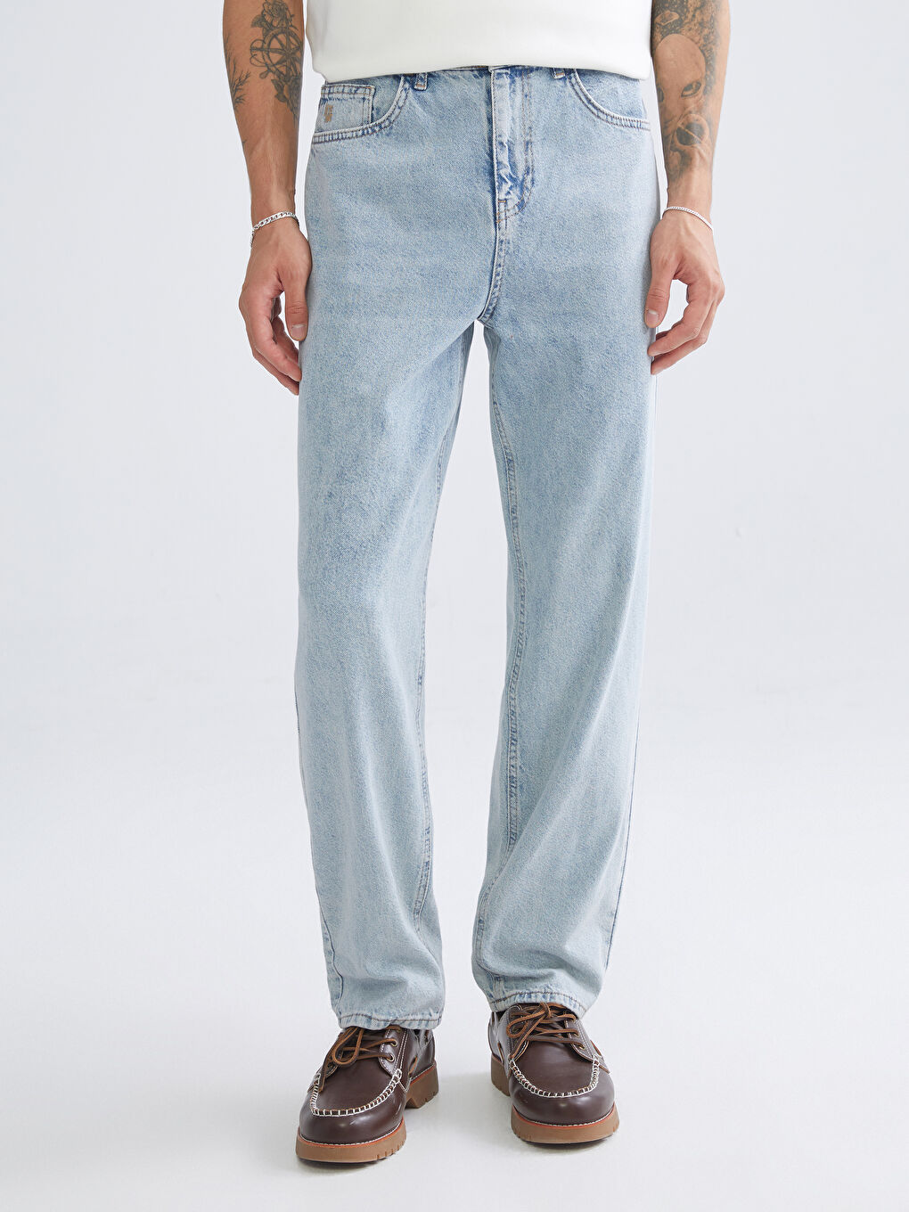 İndigo Baggy Fit Erkek Jean Pantolon-5