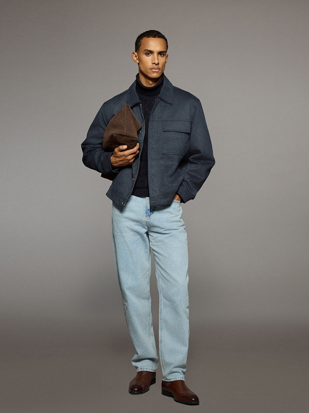 İndigo Baggy Fit Erkek Jean Pantolon