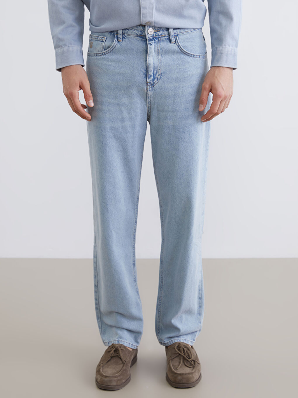 İndigo Baggy Fit Erkek Jean Pantolon-4