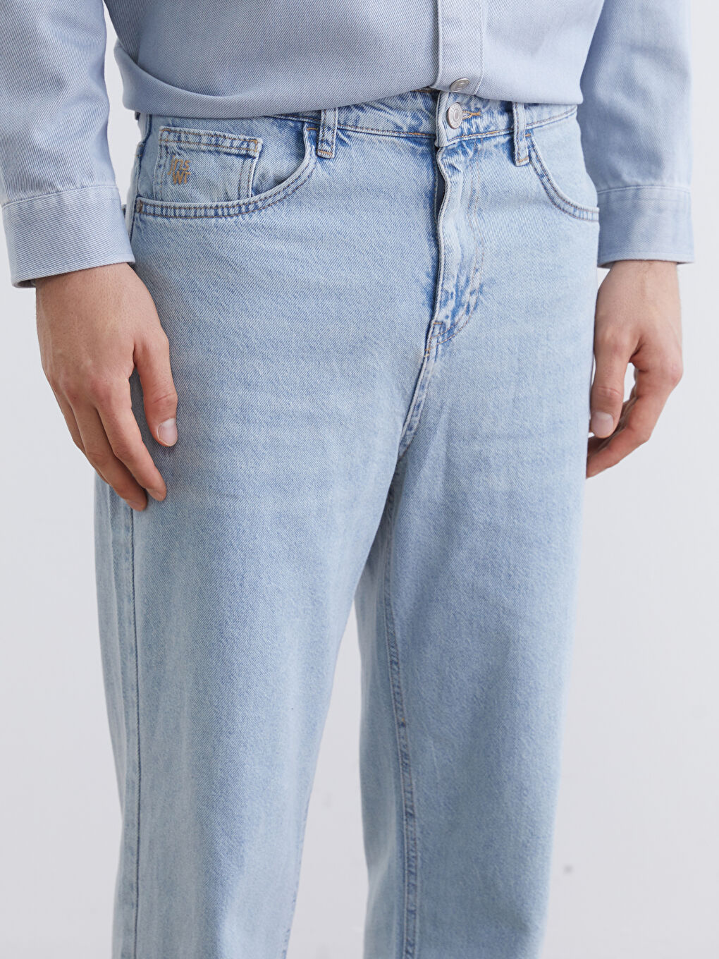 İndigo Baggy Fit Erkek Jean Pantolon-6