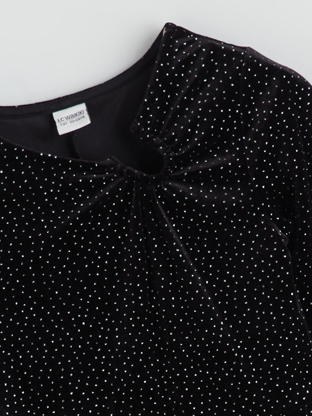 Haljina za devojčice sa okruglim izrezom i sjajem-1