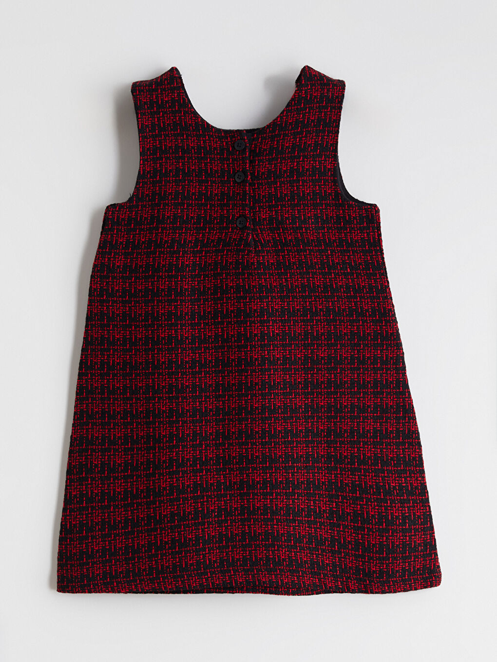 Crew Neck Dobby Fabric Girls' Dress-2