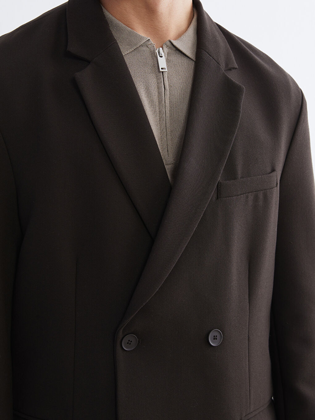 Kahverengi Standart Kalıp Erkek Blazer Ceket-2