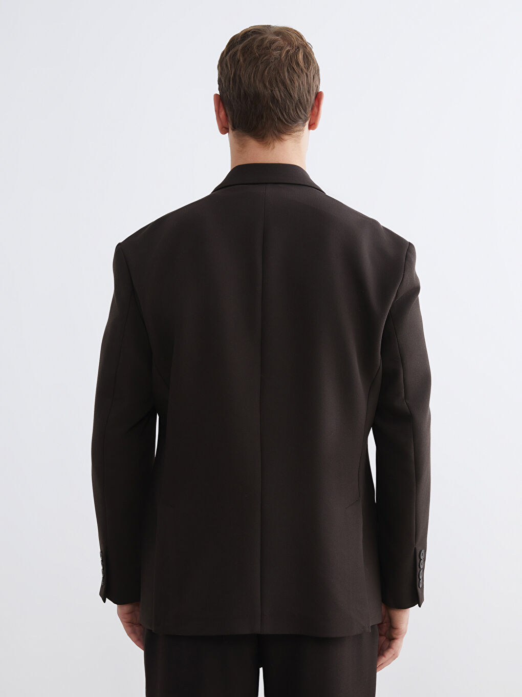 Kahverengi Standart Kalıp Erkek Blazer Ceket-4
