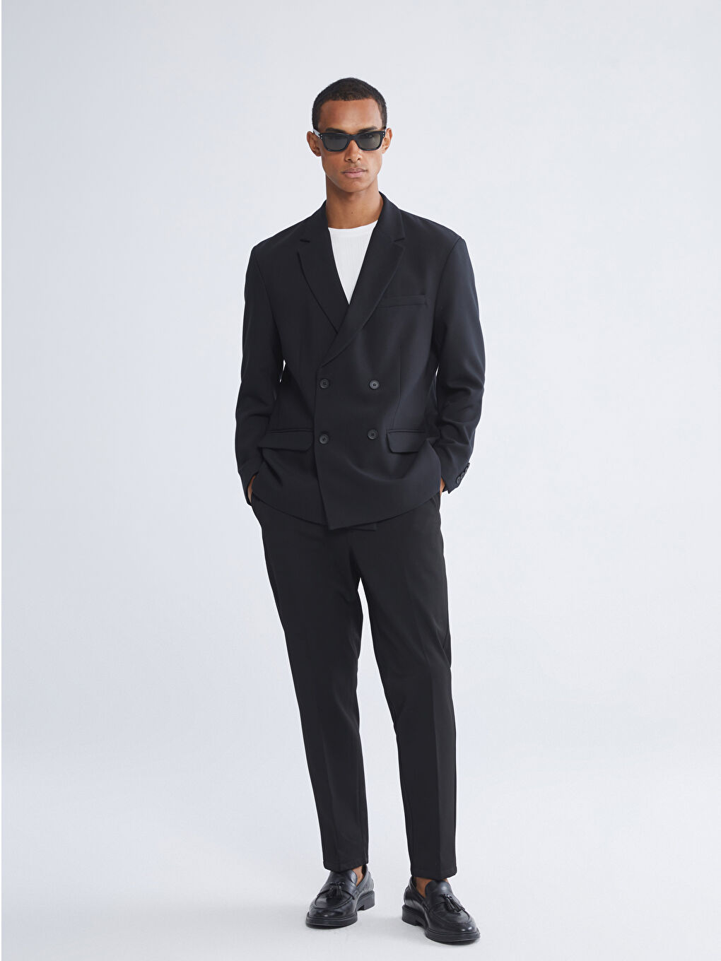 Siyah Standart Kalıp Erkek Blazer Ceket-1