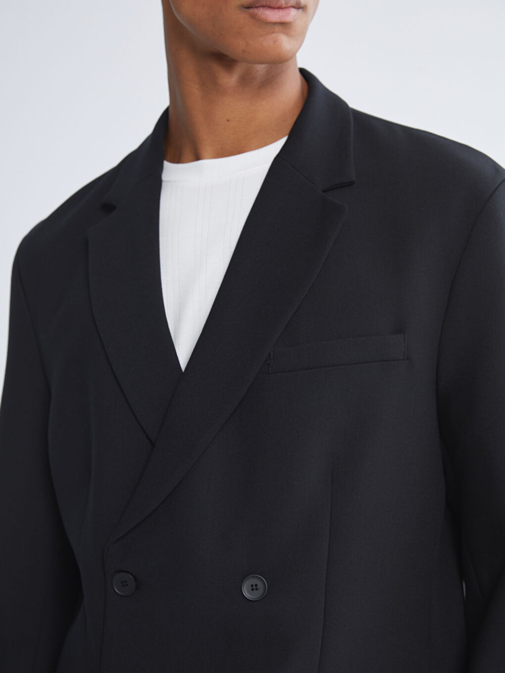 Siyah Standart Kalıp Erkek Blazer Ceket-2