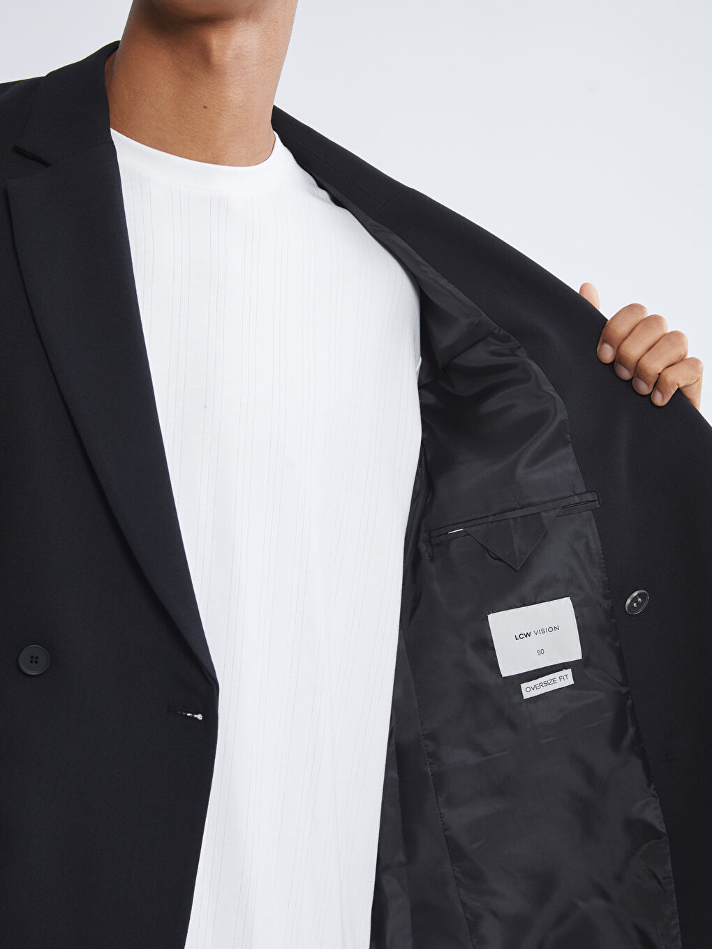 Siyah Standart Kalıp Erkek Blazer Ceket-3