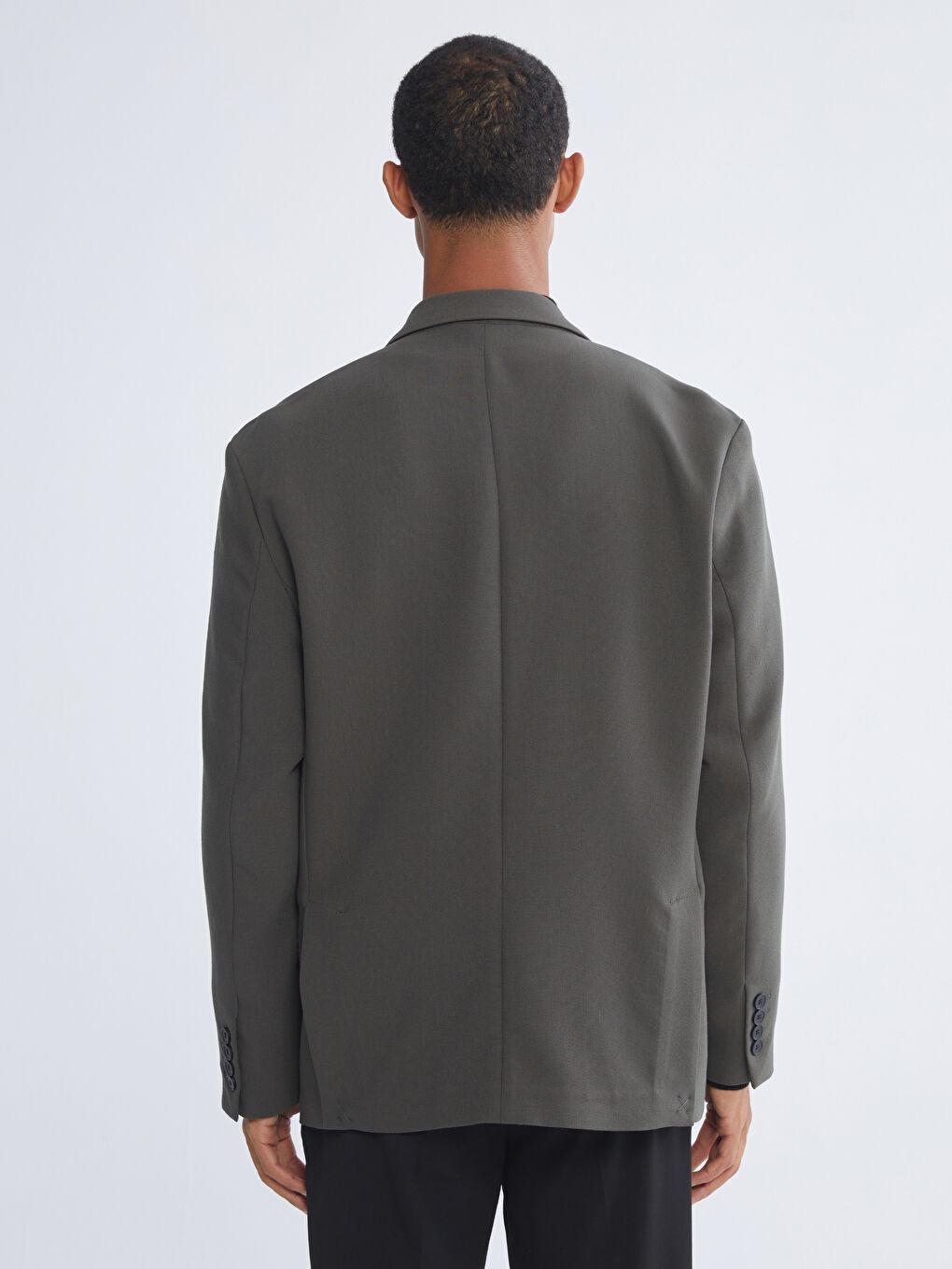 Haki Standart Kalıp Erkek Blazer Ceket-4
