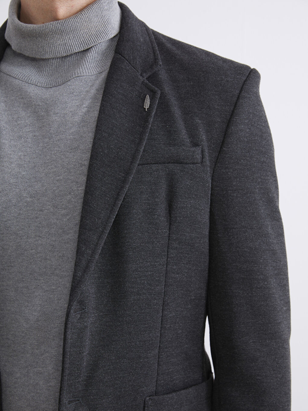 Antrasit Standart Kalıp Erkek Blazer Ceket-2