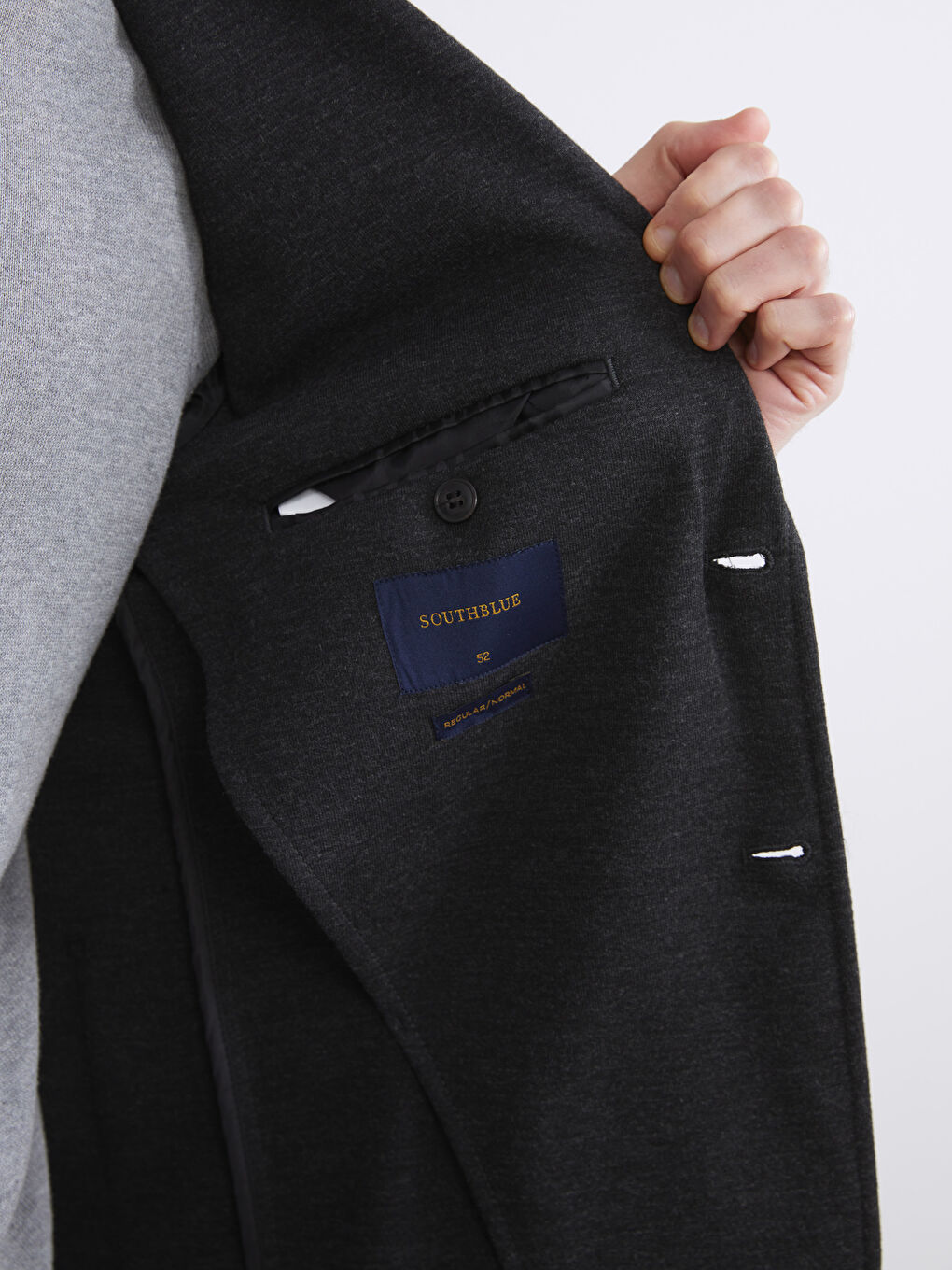 Antrasit Standart Kalıp Erkek Blazer Ceket-3