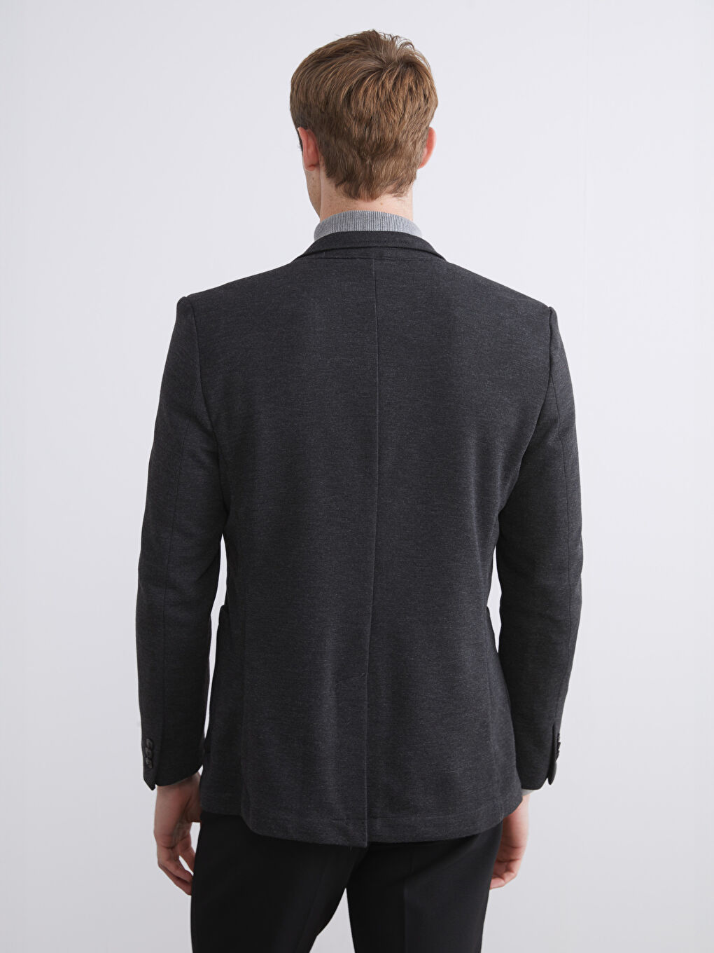 Antrasit Standart Kalıp Erkek Blazer Ceket-4
