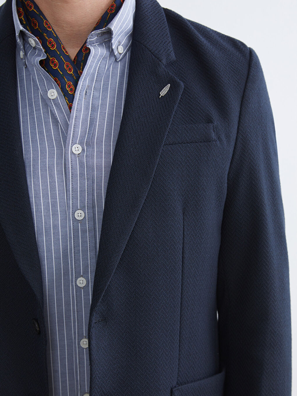 Lacivert Standart Kalıp Erkek Blazer Ceket-2