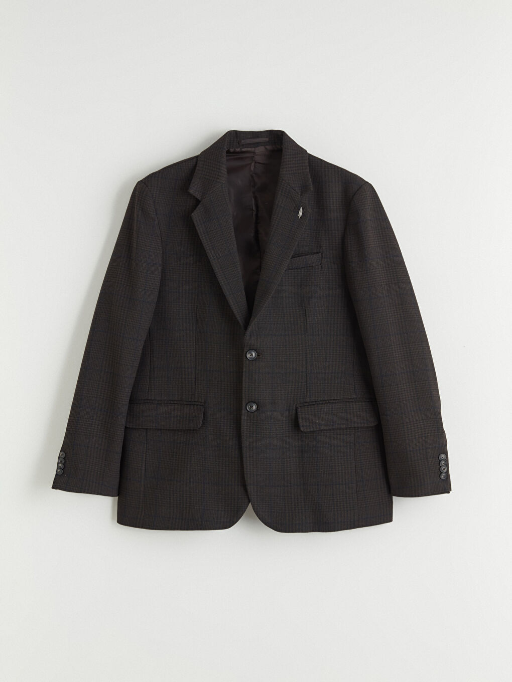 Kahverengi Standart Kalıp Erkek Blazer Ceket-2