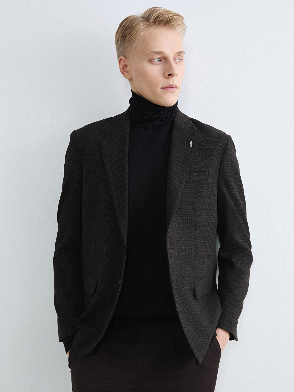 Kahverengi Standart Kalıp Erkek Blazer Ceket