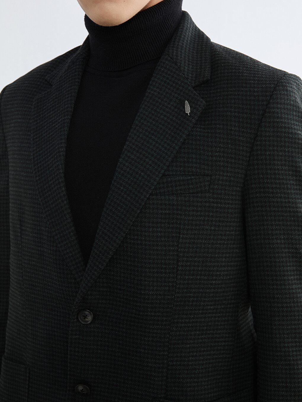 Yeşil Standart Kalıp Erkek Blazer Ceket-2