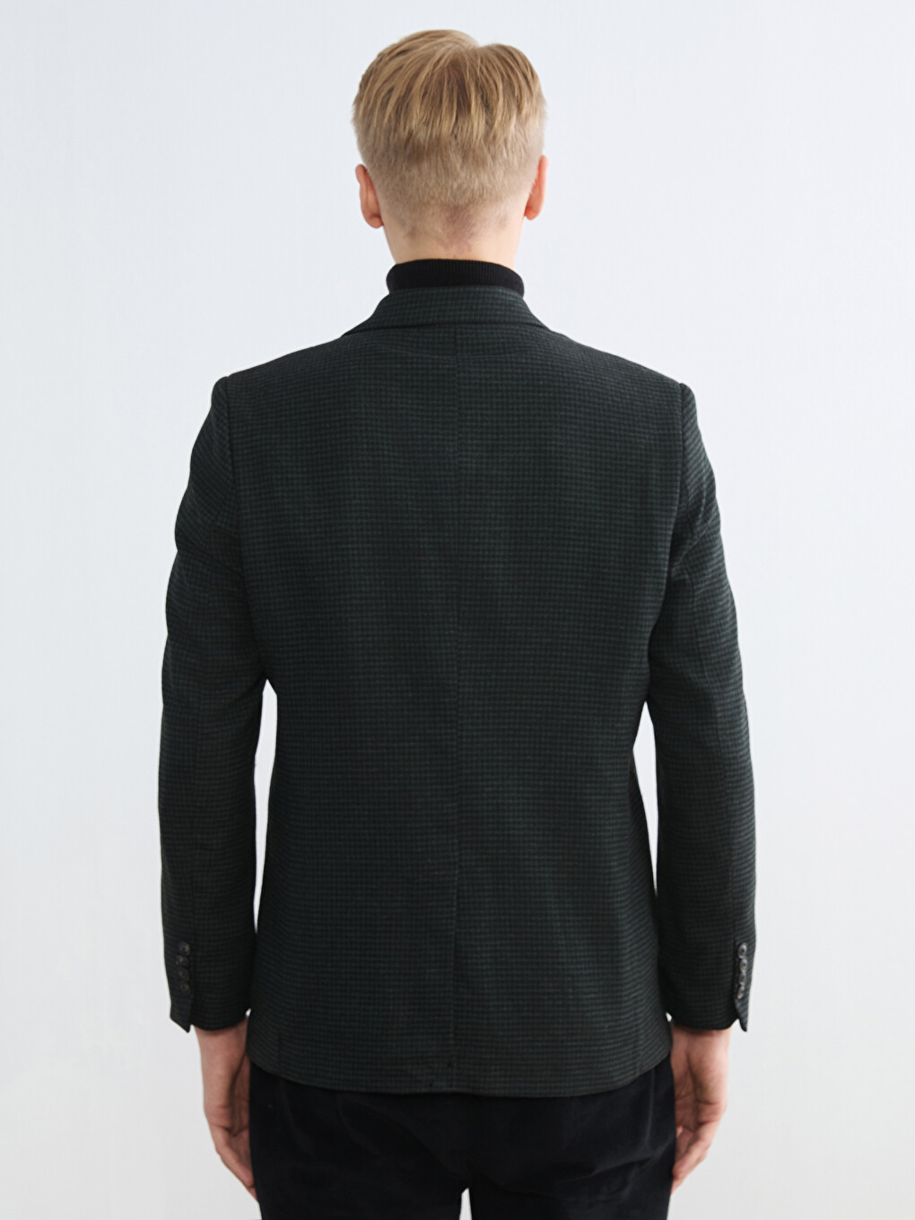 Yeşil Standart Kalıp Erkek Blazer Ceket-4