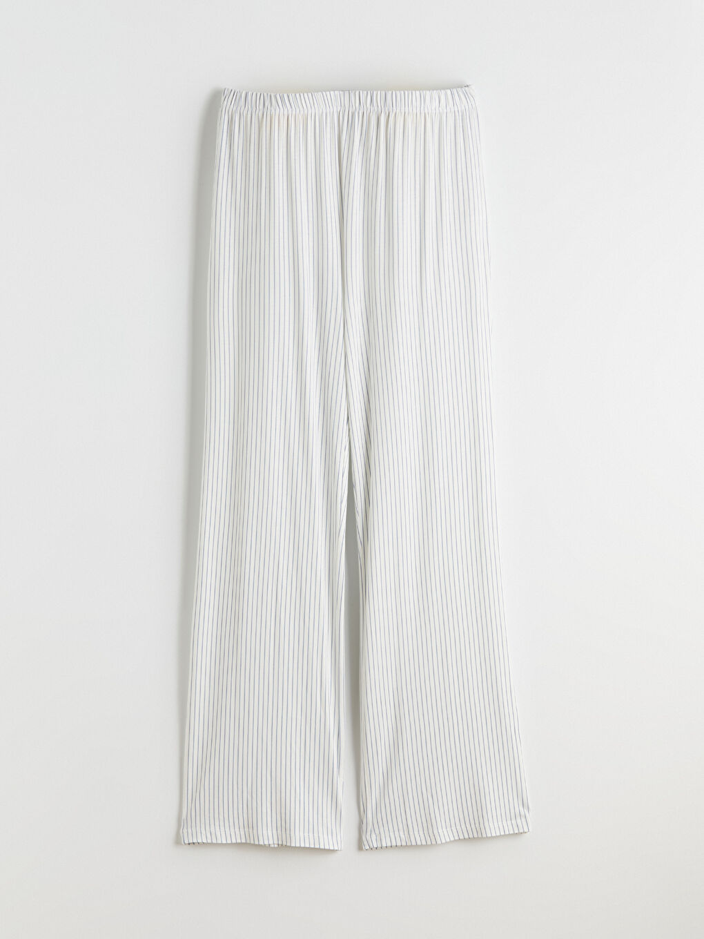 Mavi Beli Lastikli Çizgili Kadın Pijama Altı