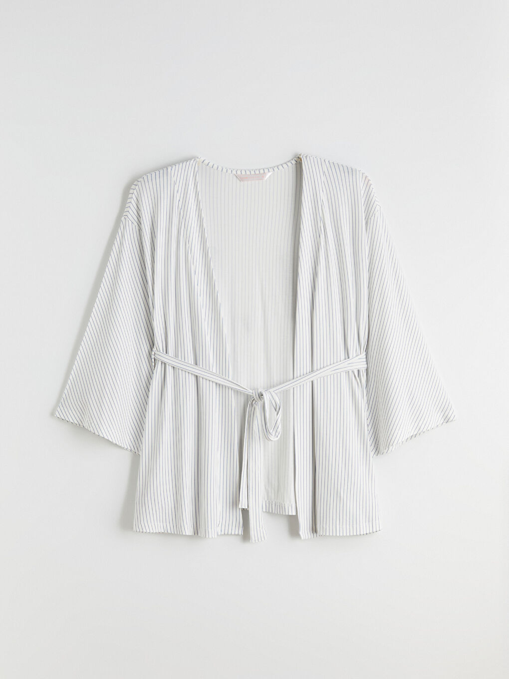 Mavi Şal Yaka Çizgili Hamile Pijama Takımı-5