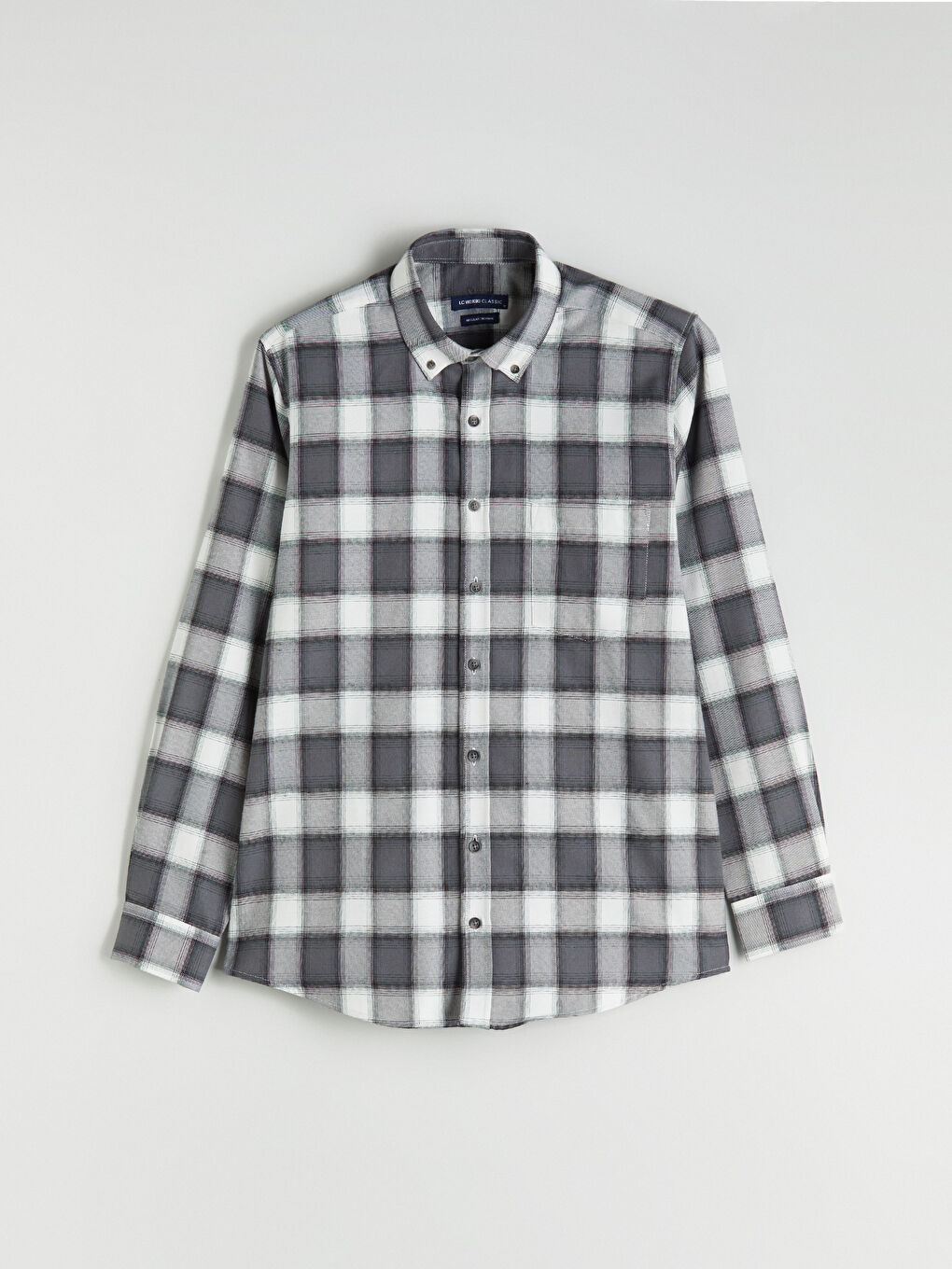 Siyah Regular Fit Uzun Kollu Ekose Erkek Gömlek-4