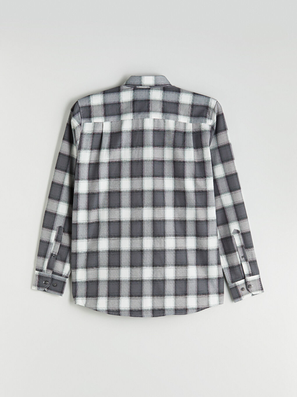 Siyah Regular Fit Uzun Kollu Ekose Erkek Gömlek-5