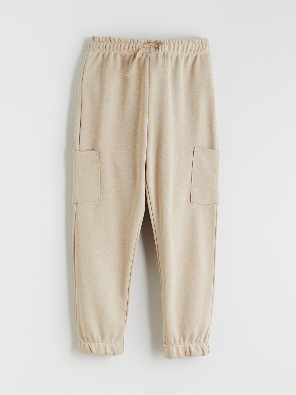 Bej Beli Lastikli Erkek Çocuk Jogger Eşofman Altı