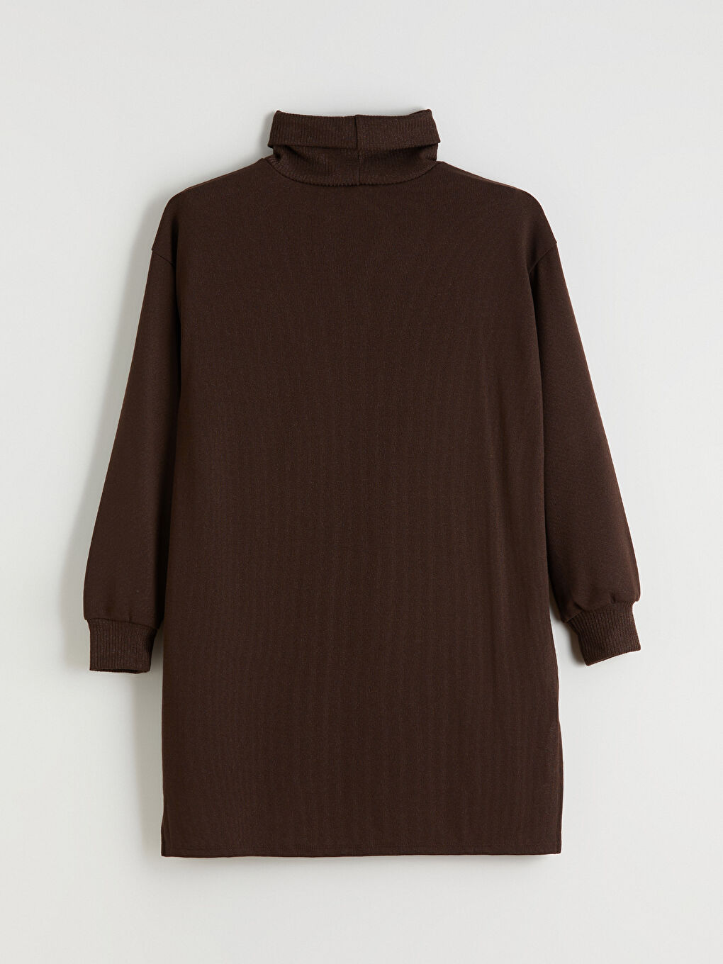 Kahverengi Balıkçı Yaka Oversize Kadın Tunik-8