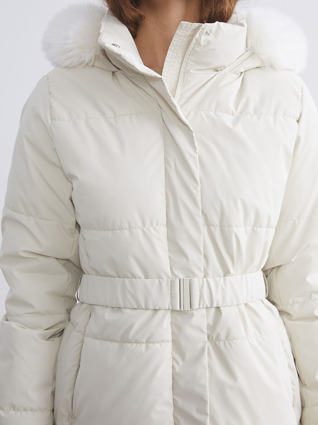 Woman ECRU Puffer Coat-2