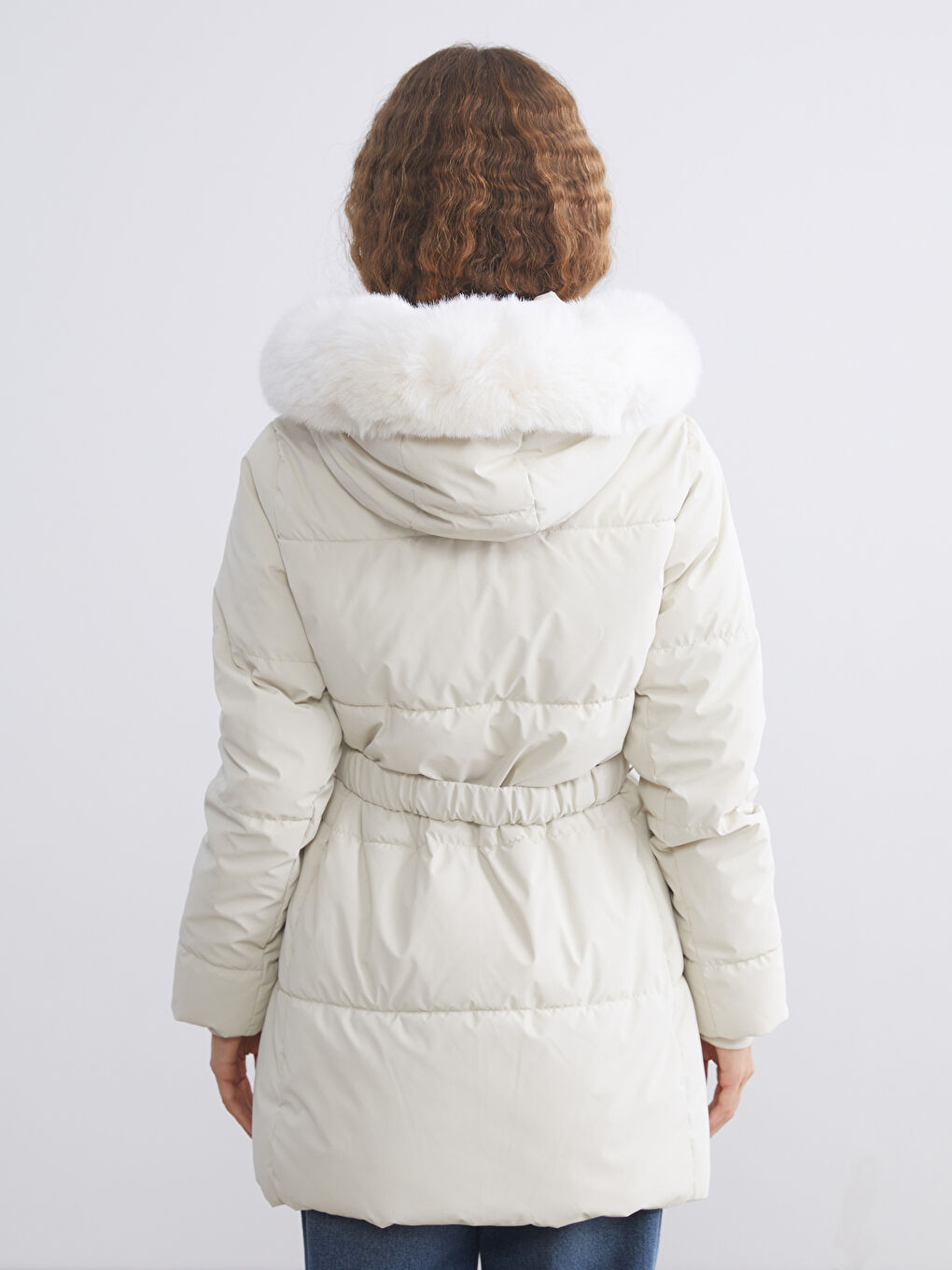 Woman ECRU Puffer Coat-4
