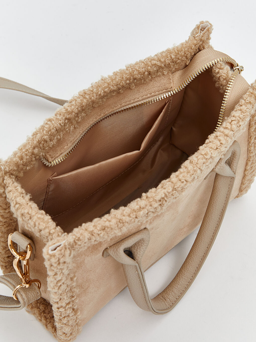 Suede-Look Women's Shoulder Bag-2
