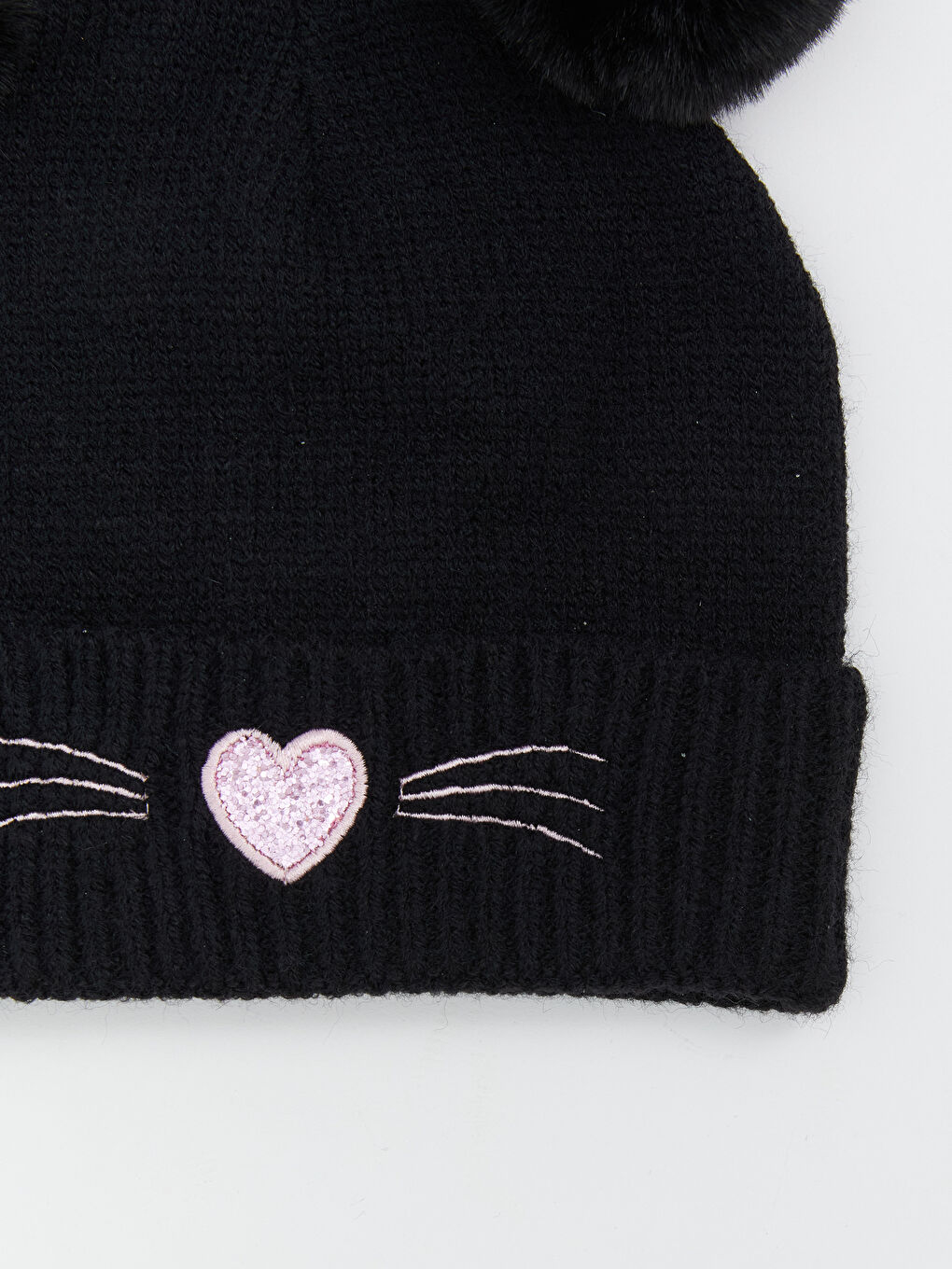 Heart Embroidered Girls' Beanie-2