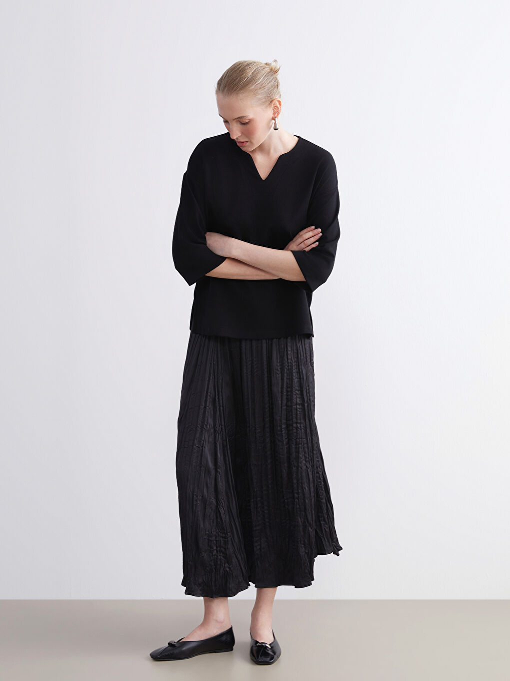 Notch Neck Blouse-1