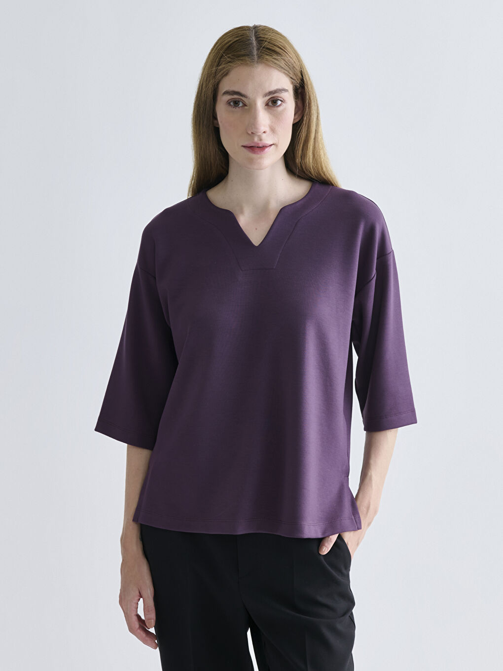 Notch Neck Blouse