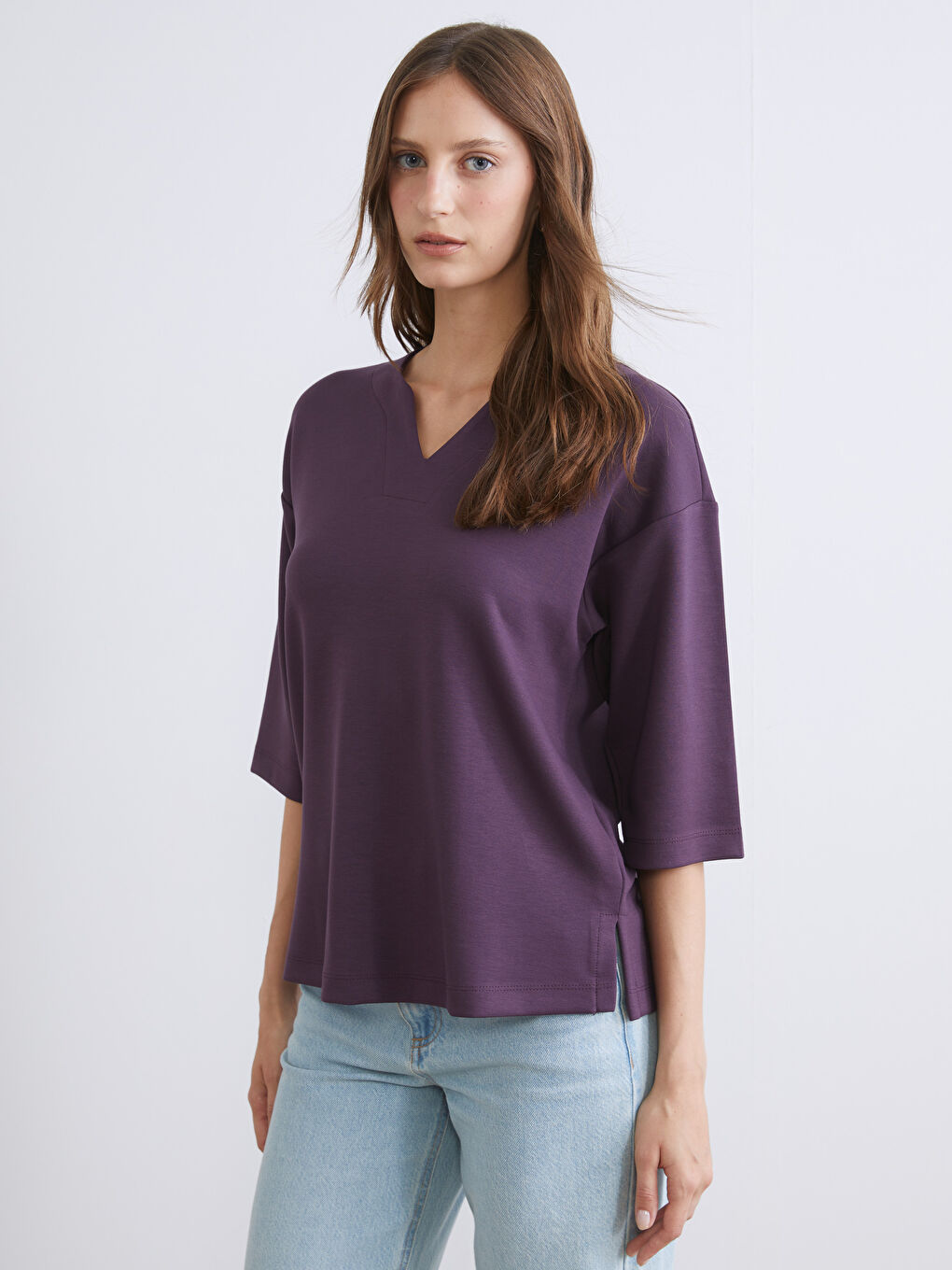 Notch Neck Blouse-1