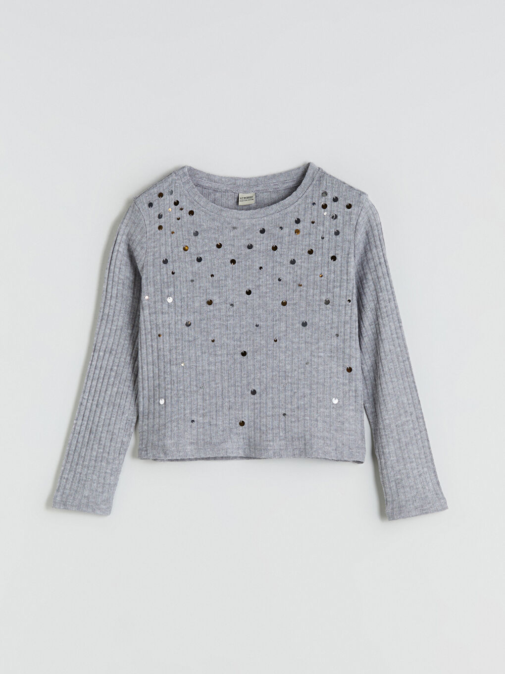 Crew Neck Sequined Girls' T-Shirt