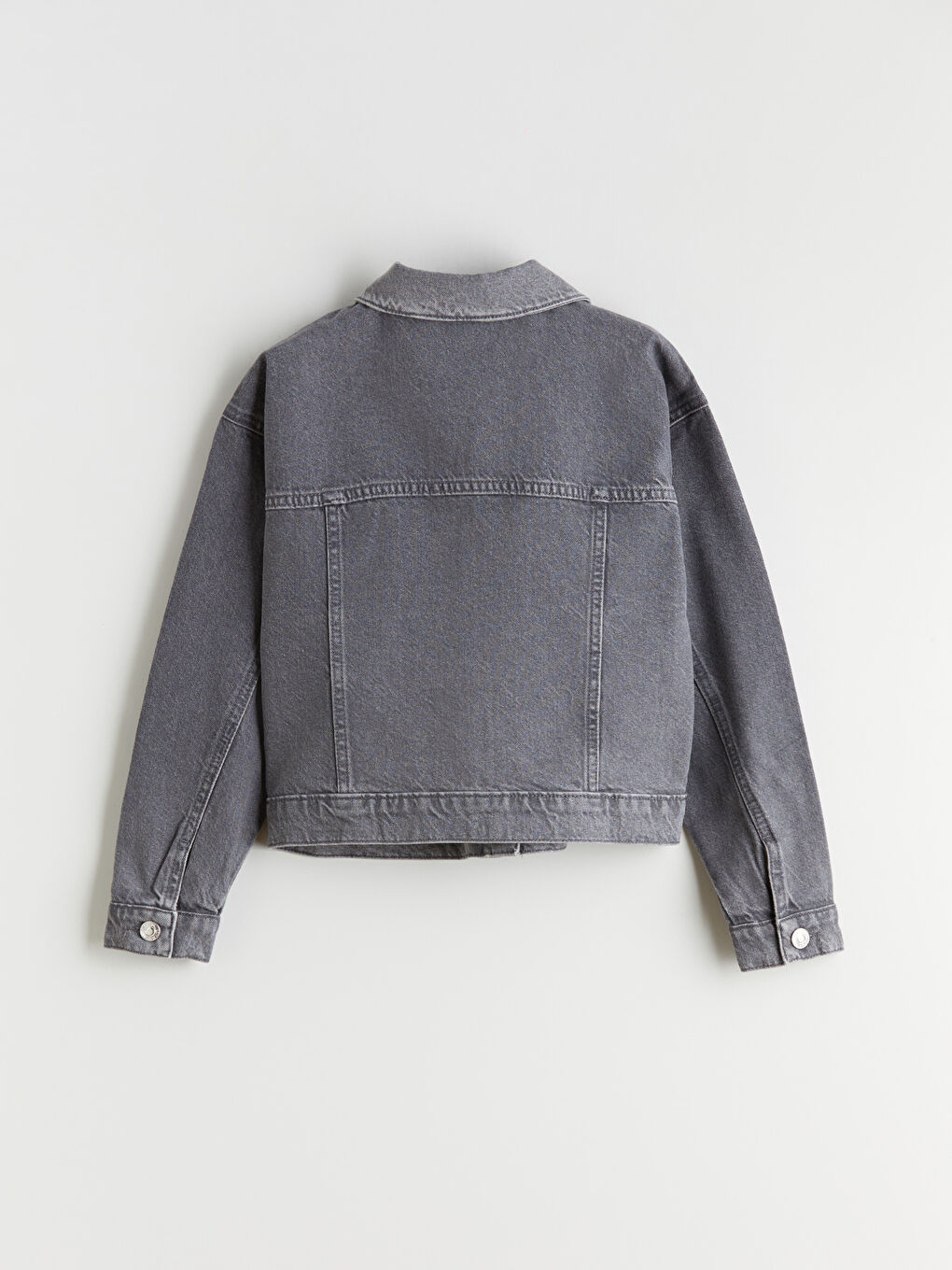 Gri Taşlı Kız Çocuk Jean Ceket-2