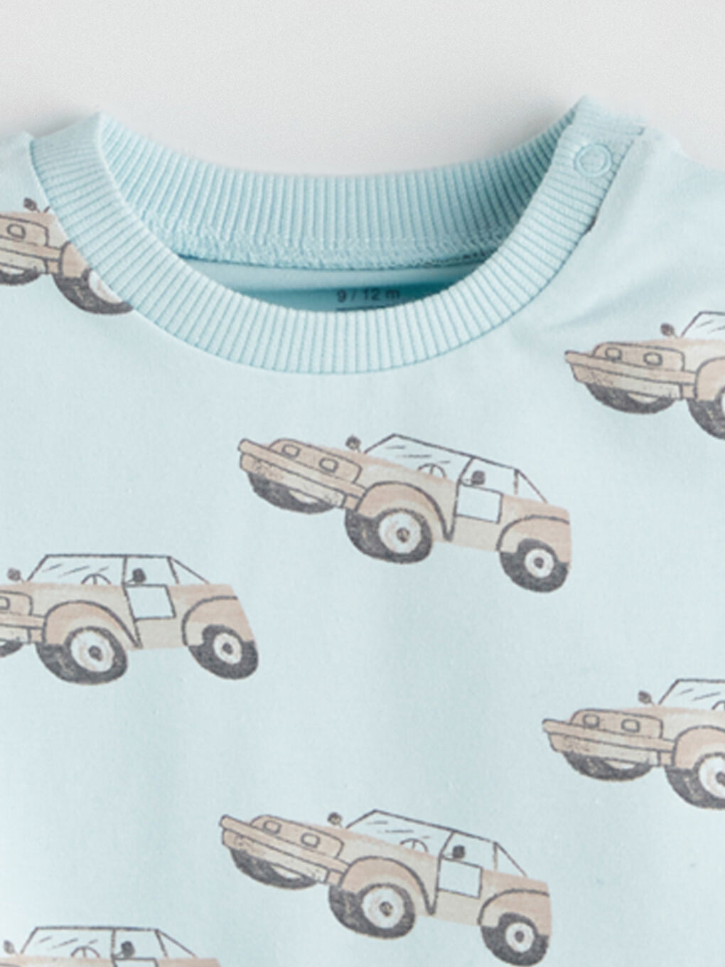 Turkuaz Bisiklet Yaka Desenli Erkek Bebek Tişört-2