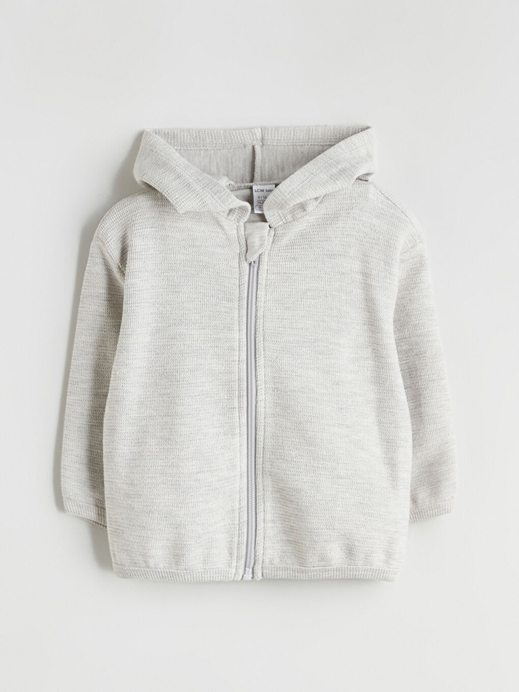 Beyaz Erkek Bebek Fermuarlı Sweatshirt