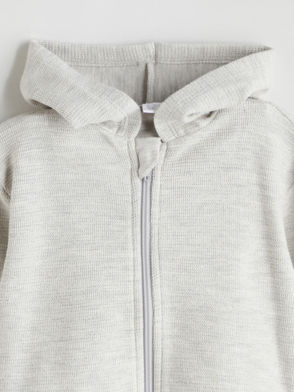 Beyaz Erkek Bebek Fermuarlı Sweatshirt-2