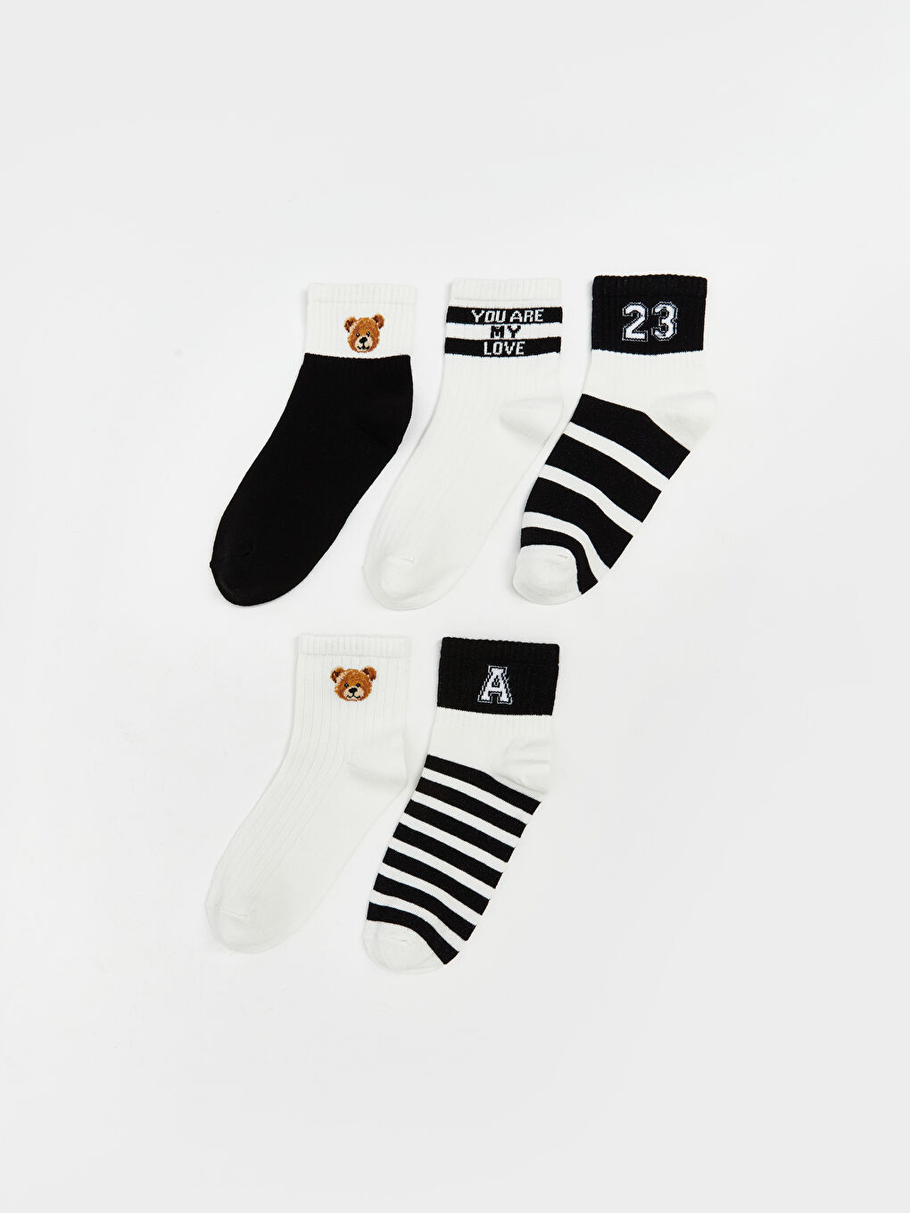 LCW DREAM Printed Women's Ankle Socks 5 Pack -W5EH83Z8-J0F