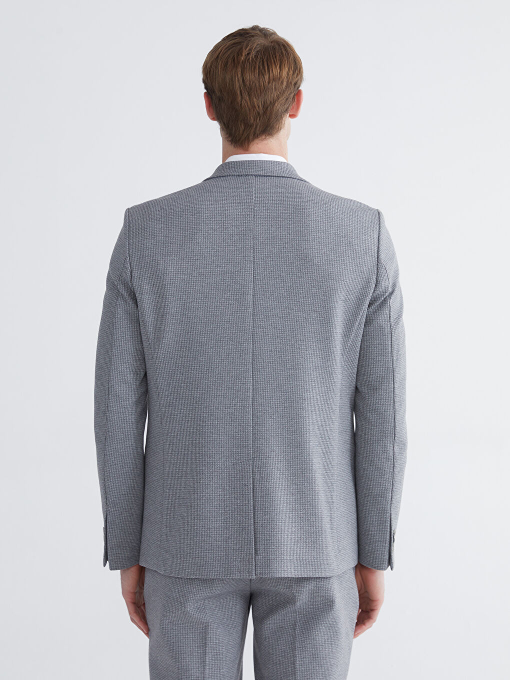 Gri Dar Kalıp Erkek Blazer Ceket-3