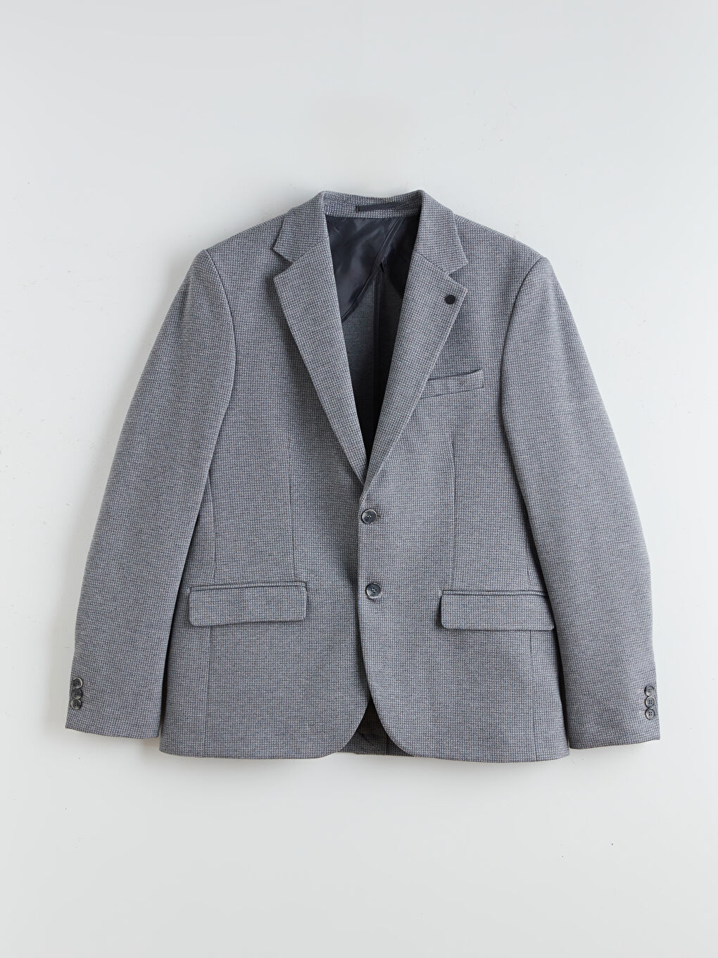 Gri Dar Kalıp Erkek Blazer Ceket-4