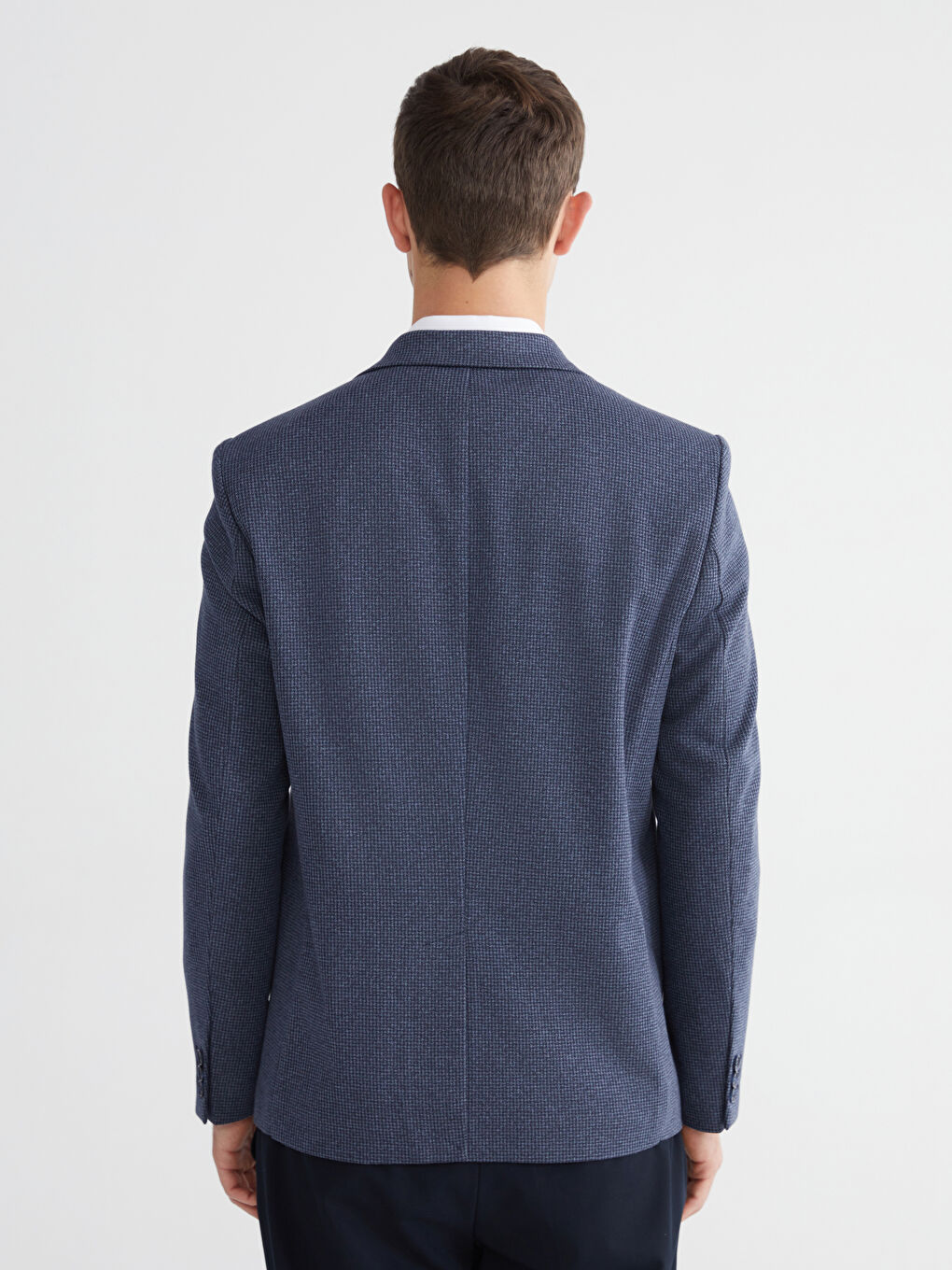 Lacivert Dar Kalıp Erkek Blazer Ceket-3
